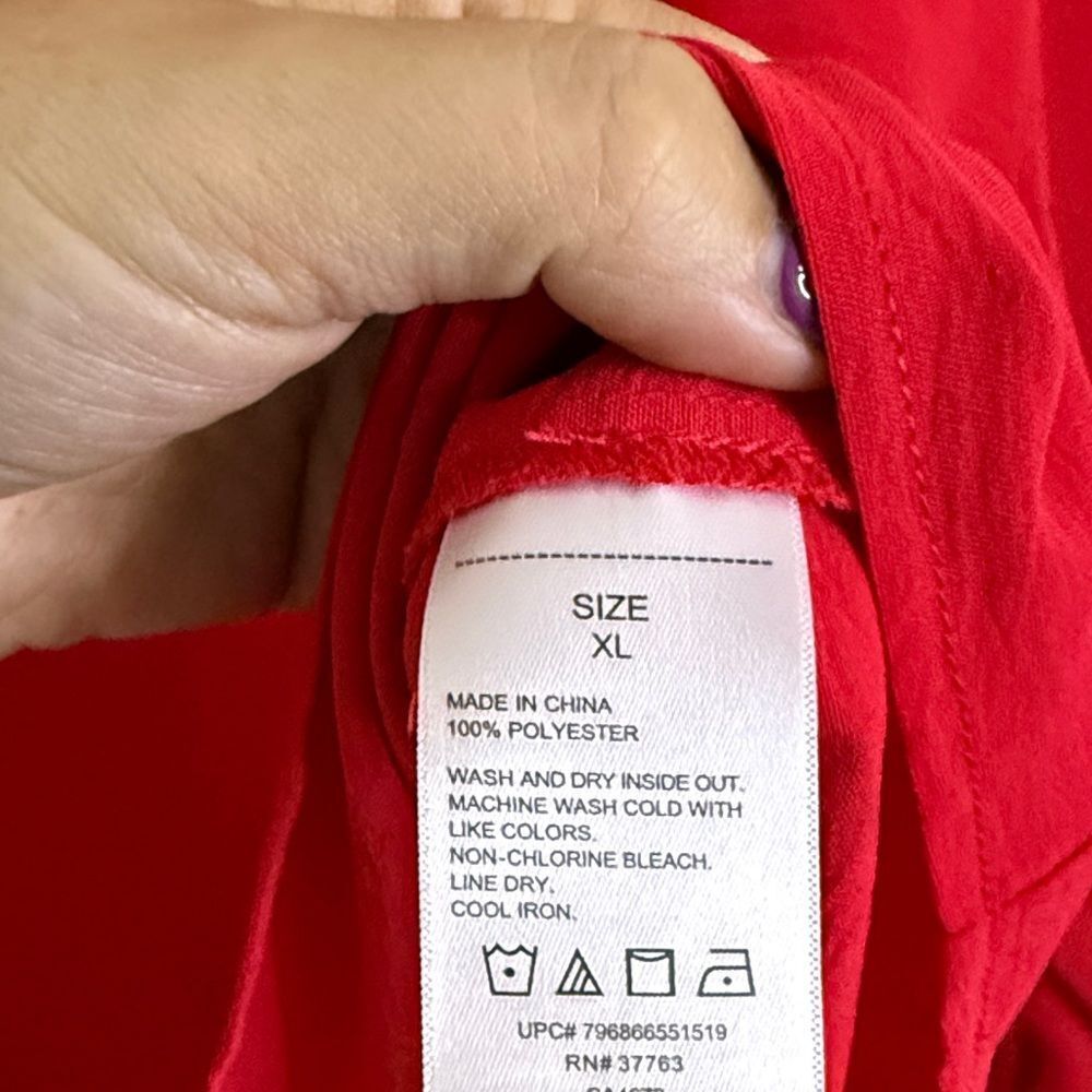 Rafaella Vibrant Red long sleeve Blouse- Size XL - Picture 5 of 6